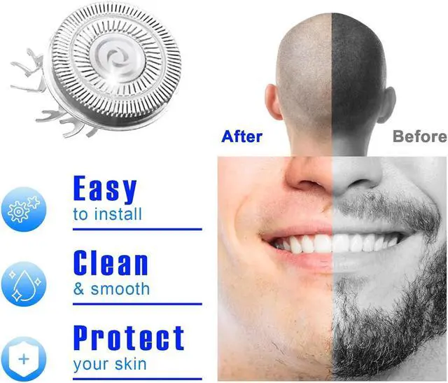 Alt view image 5 of 6 - Shaver Replacement Blades compatible Skull Shaver for Pitbull Gold PRO/Pitbull Platinum Pro Shaver Heads (4 pcs)