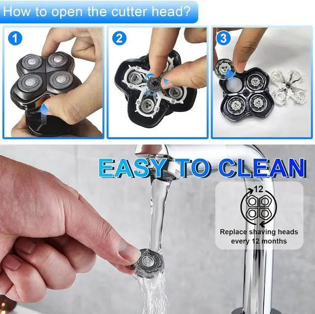 Alt view image 6 of 6 - Shaver Replacement Blades compatible Skull Shaver for Pitbull Gold PRO/Pitbull Platinum Pro Shaver Heads (4 pcs)