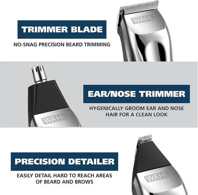Alt view image 3 of 7 - Wahl USA Rechargeable Lithium Ion All in One Beard Trimmer for Men with Detail and Ear & Nose Hair Trimmer Attachment  Model 9854-600B