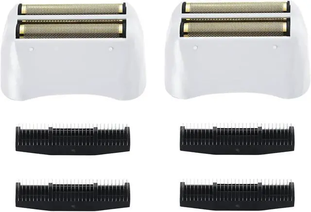 Main image of 2 Pack Pro Shaver Replacement Foil and Cutters Compatible with Andis 17150(TS-1) Pro Lithium Titanium foil Shaver Replacement Heads, Golden