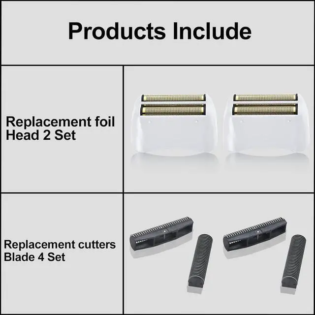 Alt view image 4 of 5 - 2 Pack Pro Shaver Replacement Foil and Cutters Compatible with Andis 17150(TS-1) Pro Lithium Titanium foil Shaver Replacement Heads, Golden