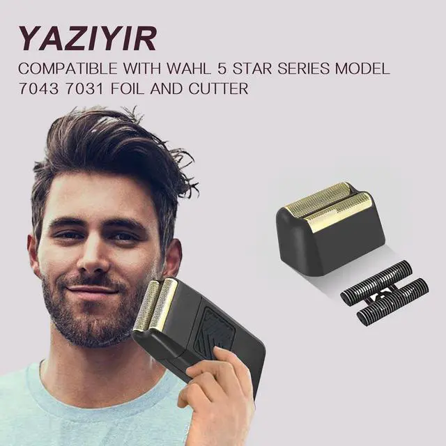 Alt view image 2 of 6 - 4 Pack Professional 5 Star Series Finale Shaver Replacement Foil and Cutter Bar Assembly Compatible with wahl Shaver Foil 7031-100, 7043-100 Super Close Shaving Replacement Heads (7043-4PCS)