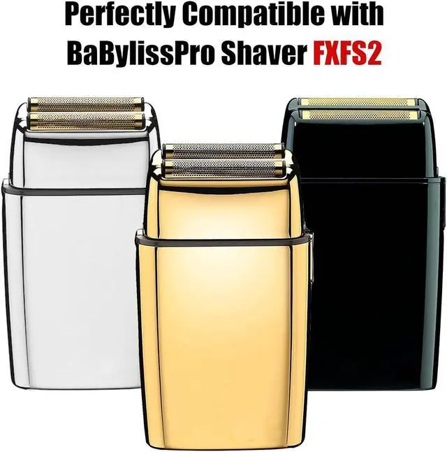Alt view image 5 of 5 - Replacement Foil and Cutters for BaBylissPRO Barberology Double Foil Shaver, Replacement Foil for BaBylissPRO Barberology FXFS2 Shaver, Golden
