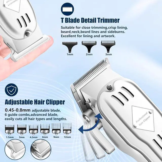 Alt view image 2 of 6 - Hair Clippers Professional Cordless for Men, Electric Foil Shavers Razor & Beard Hair Trimmer Kit, Rechargeable Hair Cut Machines Fade Clippers Set, 3 in1 Beard Trimming Kit for Home, Barber