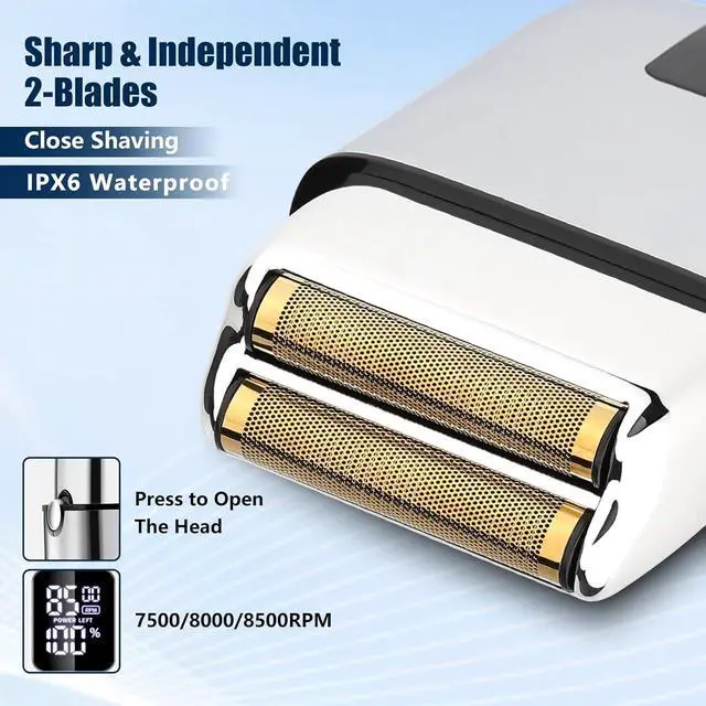 Alt view image 3 of 6 - Hair Clippers Professional Cordless for Men, Electric Foil Shavers Razor & Beard Hair Trimmer Kit, Rechargeable Hair Cut Machines Fade Clippers Set, 3 in1 Beard Trimming Kit for Home, Barber