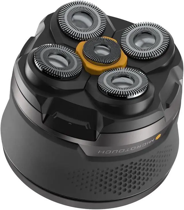 Main image of Microtouch Titanium Electric Head Shaver - Rechargeable Head and Face Shaver for Men, Cordless Razor, Hypoallergenic Wet/Dry Shaving, Precision Head Trimmer, Lithium Power, Battery Powered