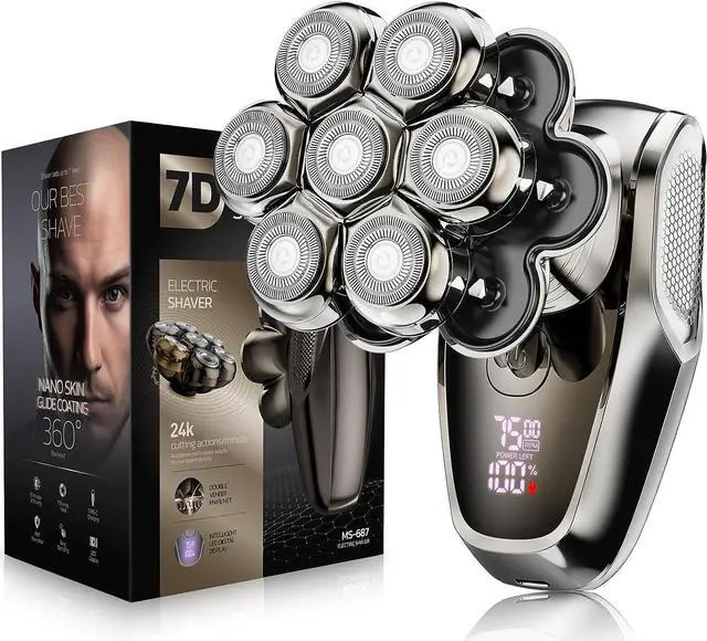 Main image of 7D Head Shavers for Bald Men, SHPAVVER Detachable Head Shaver LED Display Dry/Wet Bald Head Shavers for Men, IPX7 Waterproof Head Shavers for Men with Type-C Charge
