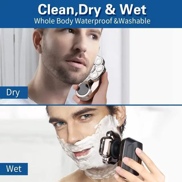 Alt view image 6 of 7 - 9D Electric Head Shaver for Bald Men, Upgraded 6-in-1 Head Shaver for Bald Men, Waterproof Wet/Dry Grooming Kit Electric Shaver for Men, Cordless Rechargeable Bald Head Razor for Home&Travel