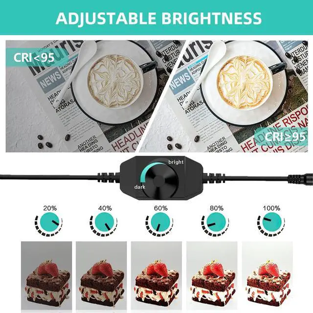 Alt view image 3 of 7 - Photo Box, 8 PCS Backdrops Travor Photo Light Box 24 x 24 inch Dimmable Photography Lighting Shooting Tent Kit with 126 PCS LED Lights, Portable Bag (White Black Red Blue Green Yellow)