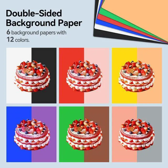 Alt view image 2 of 7 - Photo Studio Light Box, Takerers 16"x16"x16" Portable Professional 3200-6500k Dimmable Shooting Tent Kit with 160 LED & 6 Kinds of Double-Sided Color Backdrops for Product Photography