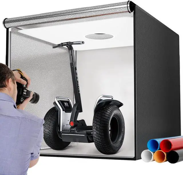 Main image of Photo Studio Light Box,39x39 Inch/100x100cm 210 LED Professional Photo Background Shooting Tent with 3 Stepless Dimming Light Panel, Lightbox with 5 Color Backdrops for Product Photography