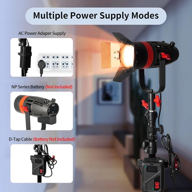 Alt view image 4 of 7 - Came-TV Boltzen F-55S 55W Bi-Color COB Fresnel LED Video Light, 3200K5600K Focusable, CRI96+ TLCI98+, Dimmable 0%100% for Photography, YouTube & Portrait Video
