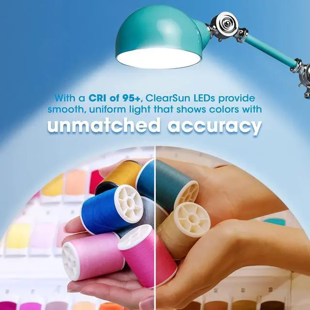 Alt view image 5 of 7 - OttLite Revive LED Desk Lamp with ClearSun LED Technology, Turquoise  3 Brightness Settings, Touch Activated Controls, USB Charging Port & 3 Adjustable Knobs for Precise Lighting - Great for Reading