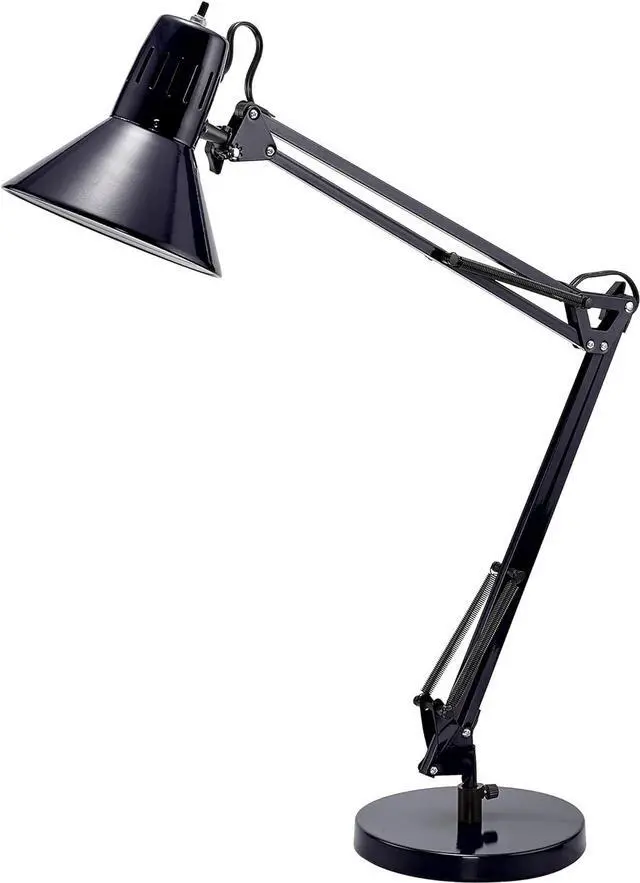 Main image of Bostitch Office VLF100D Swing Arm Desk Lamp, Metal, 36" Reach with Multi-Joint Adjustment, Includes Replaceable LED Bulb (VLF), Black