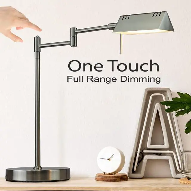 Alt view image 2 of 7 - O'Bright LED Pharmacy Table Lamp, Full Range Dimming, 12W LED, 360 Degree Swing Arms, Desk, Reading, Craft, Work Lamp, ETL Tested, Brushed Nickel