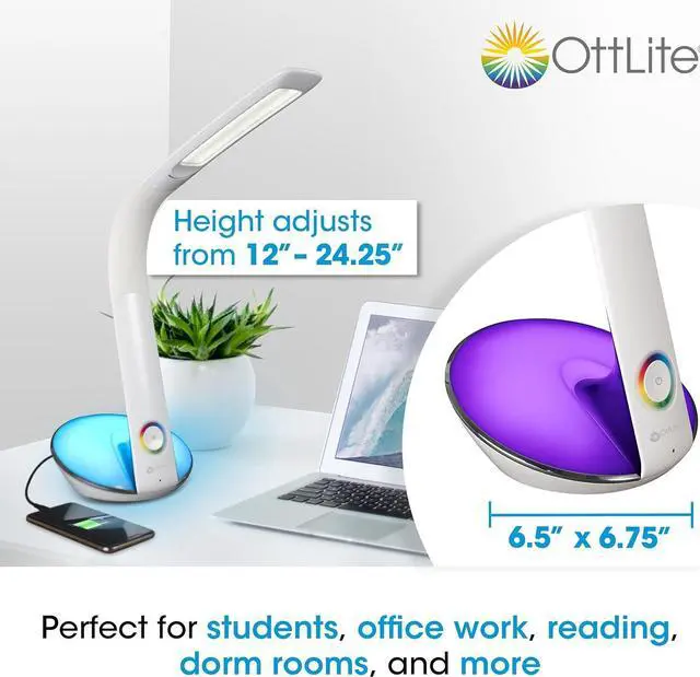 Alt view image 5 of 7 - OttLite LED Desk Lamp with Color Changing Base