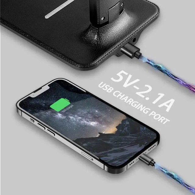 Alt view image 3 of 7 - Desk lamp,LED Lamp with Wireless Charger,USB Charger Port,Touch Control,3 Color Modes,5 Brightness Levels,Eye-Protecting Table Lamp,Led Lights for Bedroom,Home,Office,Black