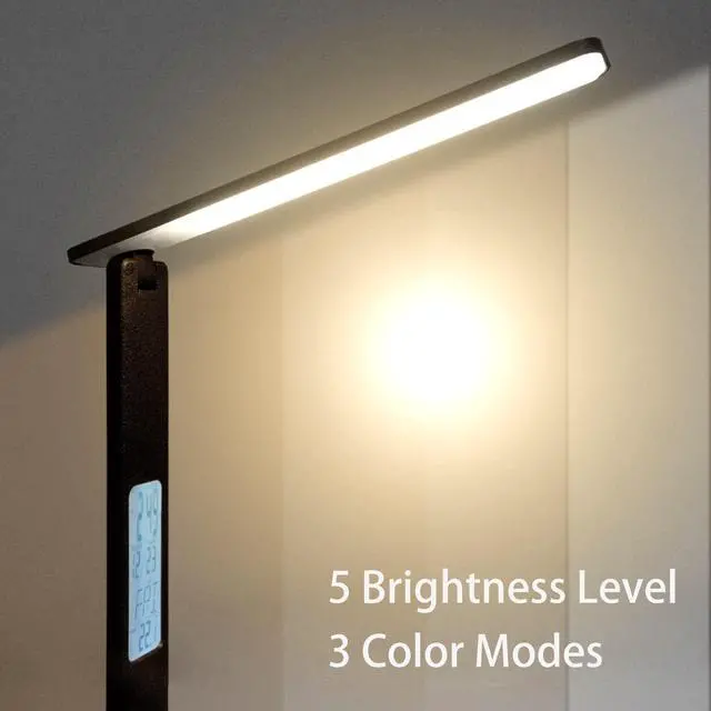 Alt view image 4 of 7 - Desk lamp,LED Lamp with Wireless Charger,USB Charger Port,Touch Control,3 Color Modes,5 Brightness Levels,Eye-Protecting Table Lamp,Led Lights for Bedroom,Home,Office,Black