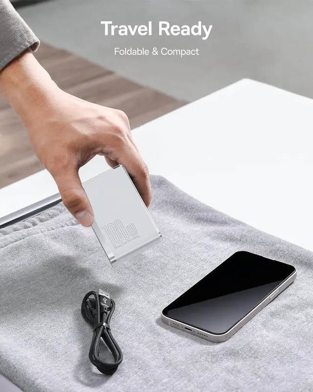 Alt view image 7 of 7 - USB C Charger, Baseus 100W 4-Port GaN II Wall Charger, Fast USB C Tablets Charger Block for iPhone 15/14/13/12/11/, Samsung, MacBook Pro/Air, iPad, Laptops, AirPods, Apple Watch, White