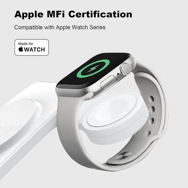 Alt view image 5 of 6 - Nillkin 3 in 1 Charging Station for Apple Devices, Foldable&Portable Magsafe Charger Stand for iPhone 15/14/13/12 Pro Max/Pro, Only for Apple Watch Ultra/8/7/SE/6/5/4/3/2, for AirPods