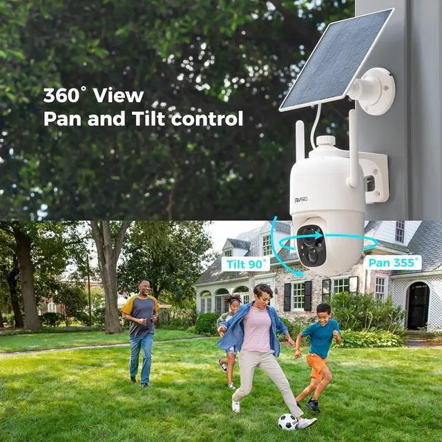 Alt view image 7 of 7 - 2CQ1 AI 2K Solar Security Camera Wireless Outdoor, Battery Powered,Two Way Audio,Motion Detection, 360° View,Easy to Setup,Color Night Vision,Audible Flashlight Siren,180 Days Exchange Policy