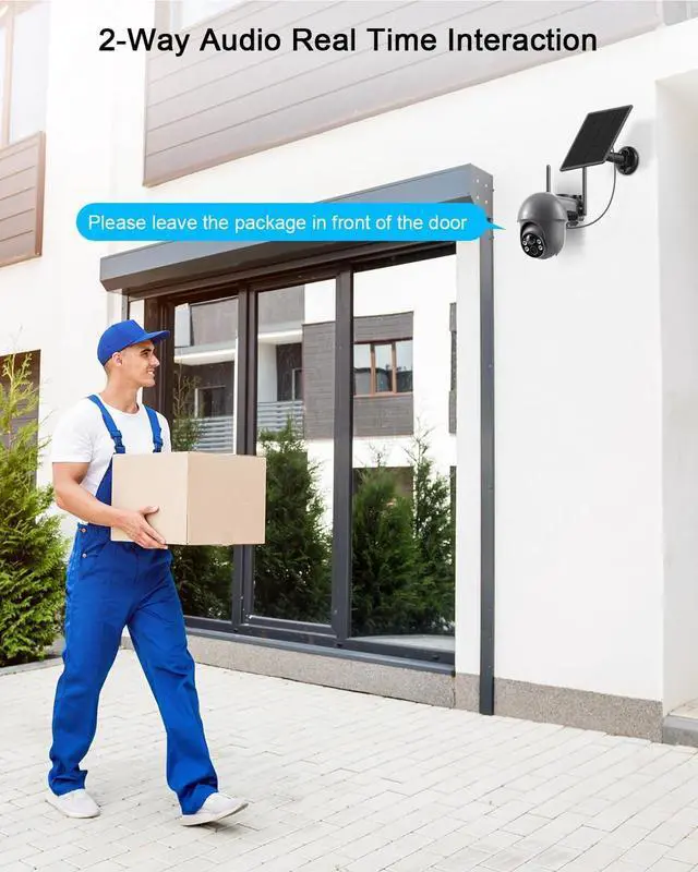 Alt view image 7 of 7 - ANRAN Security Camera Wireless Outdoor with 360° View, 2K Solar Outdoor Camera with Smart Siren, Spotlights, Color Night Vision, PIR Human Detection, Pan Tilt Control, 2-Way Talk, IP65, Q1 Grey