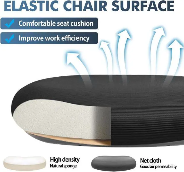 Alt view image 4 of 6 - Primy Office Chair, Ergonomic Desk Chair with Adjustable Height, Swivel Computer Mesh Chair with Lumbar Support and Flip-up Arms (White)
