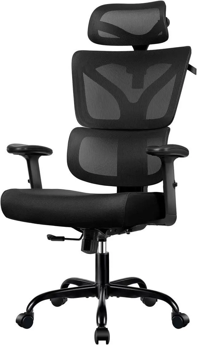Alt view image 6 of 7 - Primy High Back Gaming Chair, Office Chair Ergonomic Desk Chair, Computer Chair Big and Tall Reclining Comfy Home Office Chair Lumbar Support Breathable Mesh Adjustable Armrests