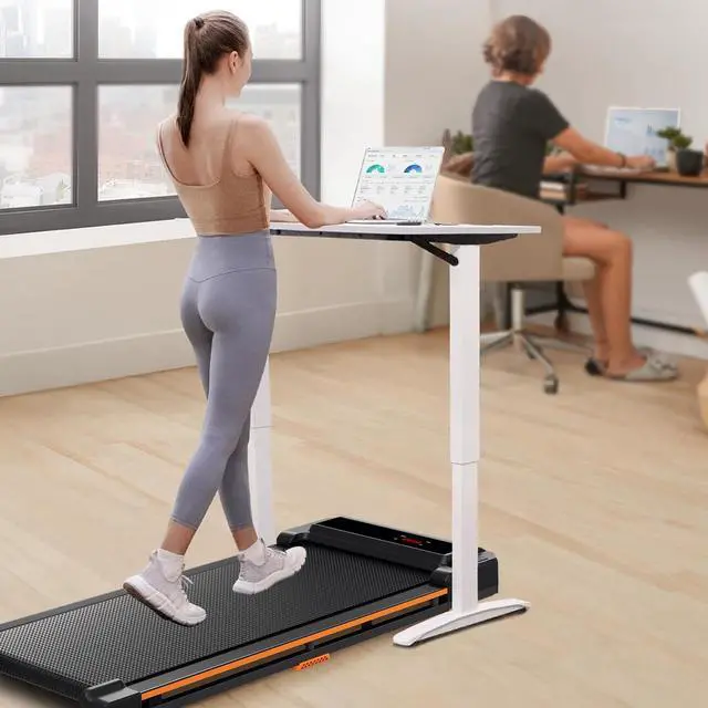 Alt view image 2 of 7 - Primy 2-in-1 Walking Pad Treadmill for Home and Office, Under Desk Portable Treadmill with Smart Remote Control, Compact Design, 265LB Capacity for Walking and Jogging