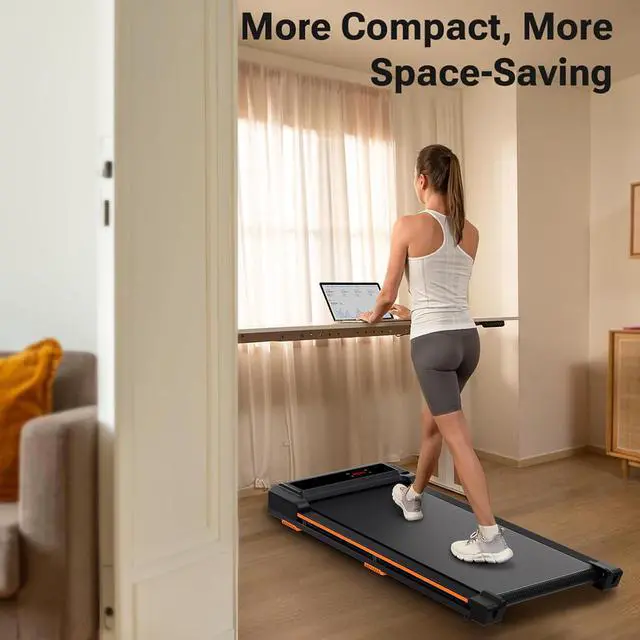 Alt view image 3 of 7 - Primy 2-in-1 Walking Pad Treadmill for Home and Office, Under Desk Portable Treadmill with Smart Remote Control, Compact Design, 265LB Capacity for Walking and Jogging