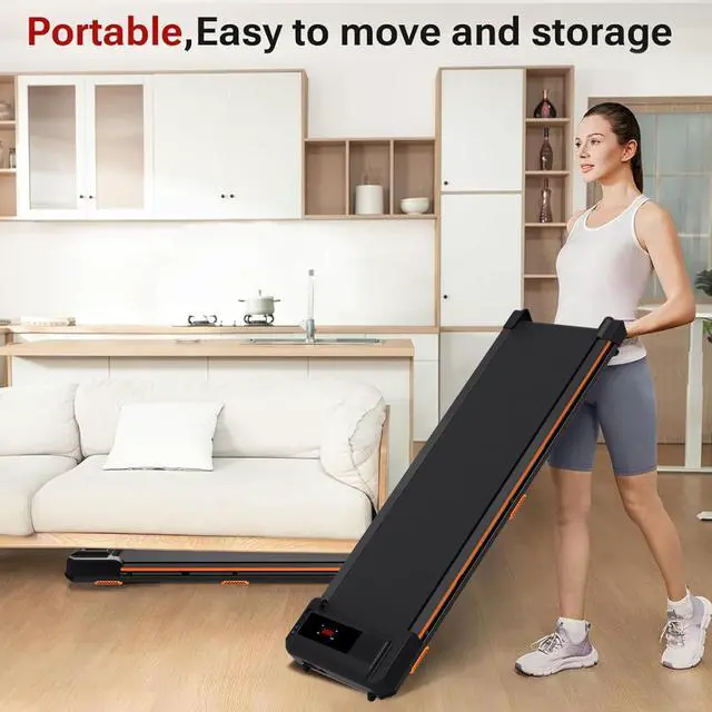 Alt view image 5 of 7 - Primy 2-in-1 Walking Pad Treadmill for Home and Office, Under Desk Portable Treadmill with Smart Remote Control, Compact Design, 265LB Capacity for Walking and Jogging