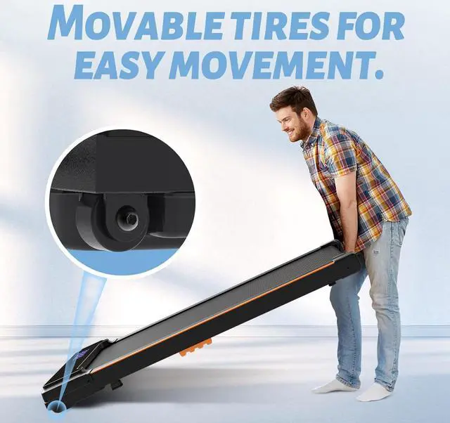 Alt view image 6 of 7 - Primy Incline Walking Pad, Portable Treadmill for Home, 2-in-1 Walking Pad with Incline and Remote Control, 265LB Capacity, 2.5HP Compact Treadmill with LED Display for Walking and Running Orange