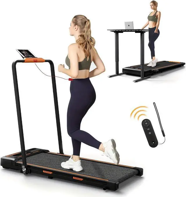 Main image of Primy 2-in-1 Under Desk Treadmill, Walking Pad for Walking and Jogging, Portable Treadmill with Remote Control Lanyard for Home/Office, 2.5HP Low-Noise Treadmill with LED Display