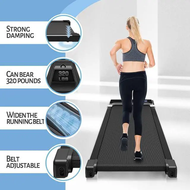 Alt view image 4 of 7 - Primy Incline Walking Pad Treadmill for Home Office, Portable 4-in-1 Under Desk Treadmill for Walking and Running, 2.5HP Compact Treadmill with Remote Control