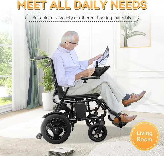 Alt view image 5 of 7 - Primy Adult Foldable Intelligent Electric Wheelchair: Long Travel Range with 360° Maneuverability Control Joystick for Maximum Convenience