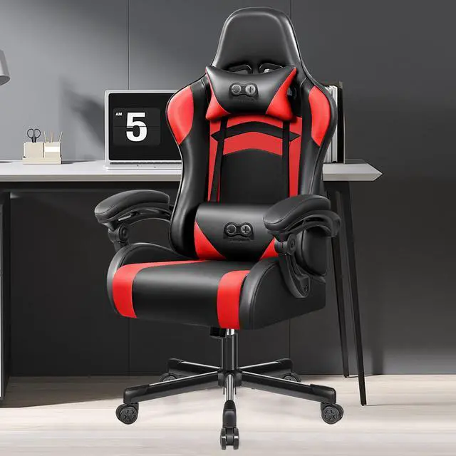 Primy Ergonomic Gaming Chair, PU Leather Racing Style Game Office Chair,  Adjustable Backrest Swivel Ergonomic Gamer Chair Computer Chair with  Headrest