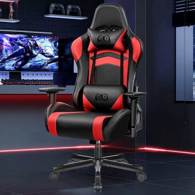 Primy Ergonomic Gaming Chair with Adjustable Height, Racing-Inspired  Design, Complete with Headrest Lumbar Support for Ultimate Computer Gaming