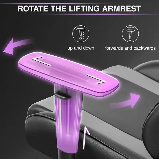 Alt view image 5 of 7 - Primy Ergonomic Gaming Chair with Adjustable Height, Racing-Inspired Design, Complete with Headrest & Lumbar Support for Ultimate Computer Gaming Experience Black / Grey