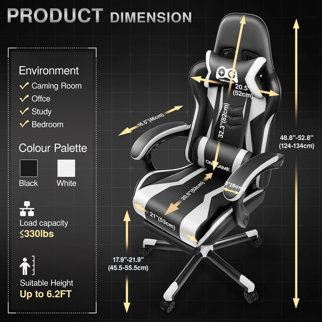 Primy Primy Big and Tall Computer Chair, PU Leather PC Office Chair ...