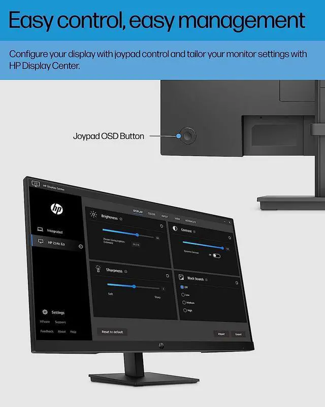 Alt view image 5 of 13 - HP M27ha FHD Monitor-Full HD Monitor(1920 x 1080p)- IPS Panel and Built-in Audio-VESA Compatible 27-inch Monitor Designed for Comfortable Viewing with Height and Pivot Adjustment-(22H94AA#ABA) black