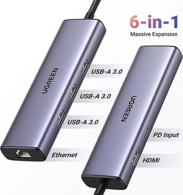 Hub USB Type-C 6en1 UGreen Revodok - Ethernet Gigabit, HDMI 4K