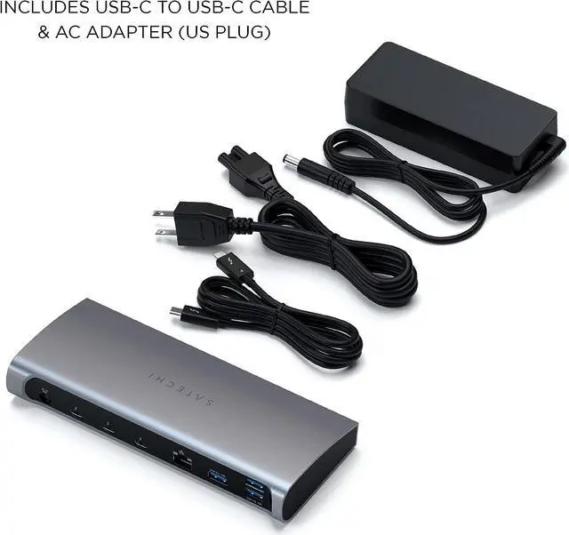Alt view image 7 of 7 - Satechi Thunderbolt 4 Dock - 12-in-1 - Thunderbolt 4 Hub - Thunderbolt 4-4 Downstream Ports, 96W PD,3 USB-A 3.2 Ports, USB-A 2.0 Port, SD Card Reader, GbE, Audio Jack - for M2 & M1 MacBook