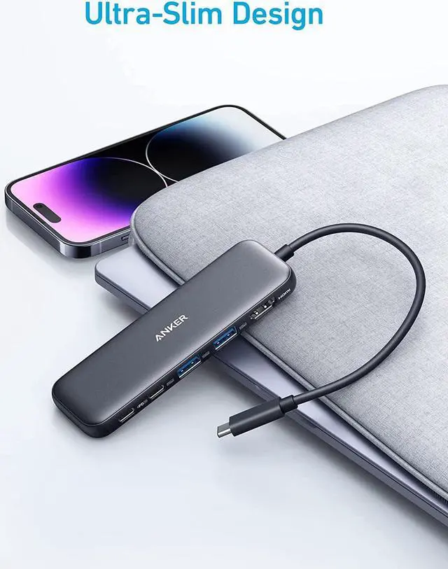 Alt view image 6 of 6 - Anker 332 USB-C Hub (5-in-1) with 4K HDMI Display, 5Gbps USB-C Data Port and 2 5Gbps USB-A Data Ports and for MacBook Pro, MacBook Air, Dell XPS, Lenovo Thinkpad, HP Laptops and More