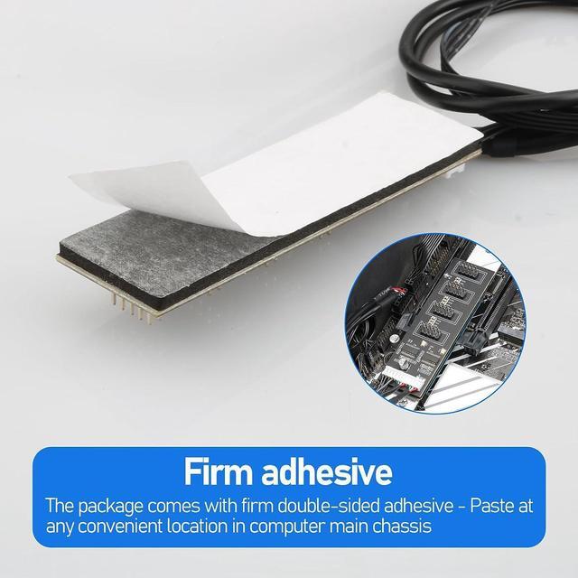 Alt view image 5 of 7 - 9Pin USB Header Splitter with SATA Power Cable, 9Pin USB Header Male 1 to 4 Female Extension Cable USB 2.0 Splitter Cable Connector for Motherboard, Adapter for CPU, WiFi Receiver, Fans, and RGB Light