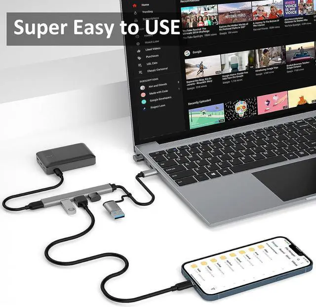 Alt view image 6 of 6 - SGIN 5V/3A USB C Splitter, USB C Hub, USB C to USB Adapter, USB Type C Hub for Laptop, PC, Chromebook, MacBook and USB Type C Devices