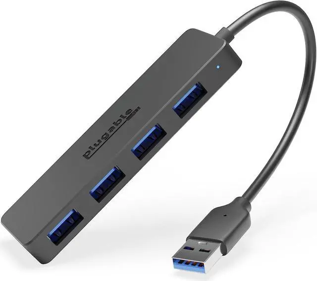 Main image of Plugable 4 Port USB Hub 3.0, USB Splitter for Laptop, Compatible with Windows, Surface Pro, PC, Chromebook, Linux, Android, Charging Not Supported