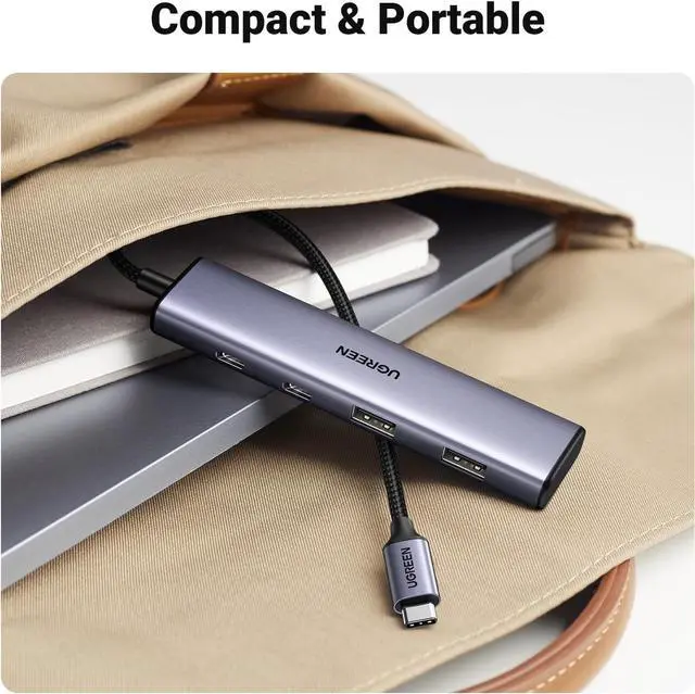 Alt view image 6 of 7 - UGREEN Aluminium USB C Hub, 4 Ports USB C with 2 USB C & 2 USB 3.0, USB-C Multiport Splitter with 5Gbps for PC Laptop MacBook Pro/Air iMac iPad Pro Surface, iPhone 15/15 Pro, Galaxy S24, and More