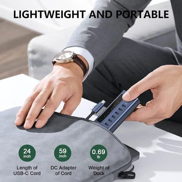 Alt view image 5 of 7 - Minisopuru Powered USB C Hub 7 in 1 USB-C Hub Support 10Gbps Data & 20W Charging USB C to USB C Hub Multiport Adapter for MacBook Pro/Air iMac iPad Phone Surface  etc.(Not Support Video)