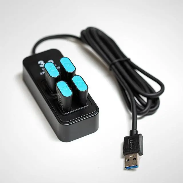 Alt view image 2 of 6 - 4-Port USB Hub for Vive Tracker USB dongles, Portable USB Adapter, Multiport Expander, Splitter for Desktop, Laptop, Xbox, HDD, Console, Printer, PC, Keyboards, HP, Dell