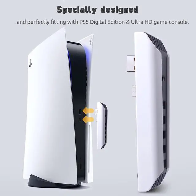 Alt view image 2 of 6 - AQIDAP Hub for PS5,USB High-Speed Expansion Hub Charger Extender Compatible with Playstation 5 Game Consolewith 4 USB + 1 USB Charging Port + 1 Type C Port